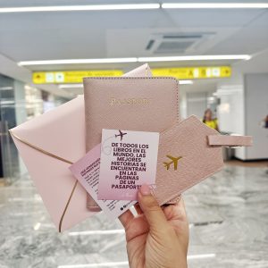 Porta Pasaporte Rosa